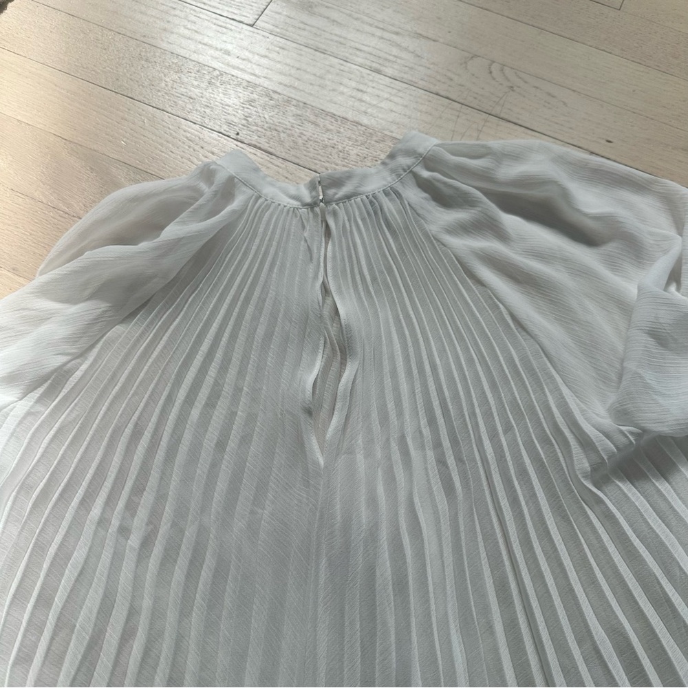 Ted Baker White Pleated Bib Collar Blouse - Picture 7 of 8
